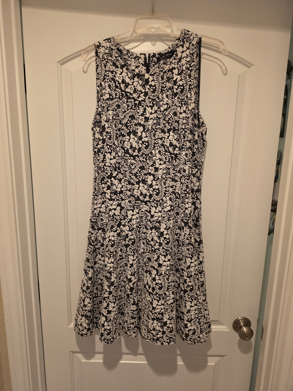 Ivanka Trump Black and White Floral Fit & Flare Dress